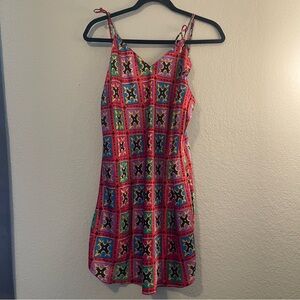 Jo Intimates Vintage Boho Printed Slip Dress Womens Large